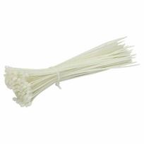 Balti plastikiniai kabelių raiščiai, ilgis 160 mm, plotis 2,5 mm (100 vnt.)