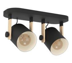 Eglo 43557 - Taškinis šviestuvas HORNWOOD 2xE27/28W/230V juodas