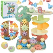 Medinis Montessori aktyvių veiklų medelis – kulodromas 4in1 WOOPIE GREEN