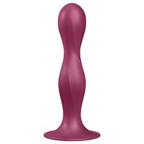 Satisfyer Double Ball-R - dildo su siurbtuku - raudonas, sunkintas