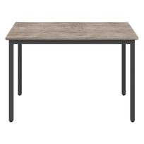 Virtuvinis stalas su juodu plieno rėmu ir šviesiu stalviršiu, 70 × 110 cm