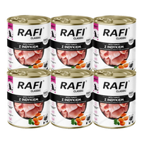 DOLINA NOTECI Šlapias maistas šunims Rafi Classic su kalakutiena 6x800g