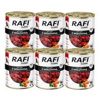 DOLINA NOTECI Šlapias maistas šunims Rafi Classic su jautiena 6x800g