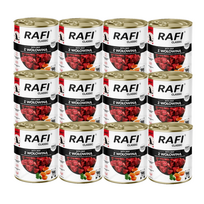 DOLINA NOTECI Šlapias maistas šunims Rafi Classic su jautiena 12x800g