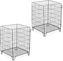 Relaxdays Metalinis komposto dėžės rinkinys, 2 vnt., 68x46x46 cm, juodos spalvos