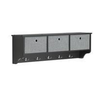 SoBuy sieninis pakabukas su 5 kabliais ir 3 lentynomis FRG282-SCH