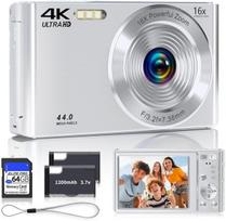 Veiksmo ir laisvalaikio kamera 4K 44MP skaitmeninis fotoaparatas su 16X priartinimu ir 64GB kortele