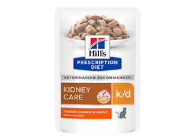 Hill’s Prescription Diet k/d konservai katėms Inkstų priežiūrai su vištiena 12x85g