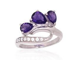 Sidabrinis žiedas Diamond Sky "Amethyst Tale"