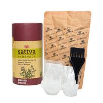 Augaliniai tamsiai raudonai violetinės spalvos plaukų dažai Burgundy, Sattva Ayurveda, 150g