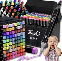 Flomasteriai touch su dėklu, 80 spalvų