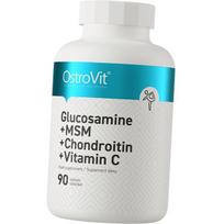 Chondroprotektorius sąnariams, Gliukozaminas + MSM + Chondroitinas + Vitaminas C, Ostrovit  90tab (03250017) 90tab