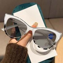 Fashionable Cat Eye Contrasting Myopia Sunglasses Retro High-Definition Gray Lens Uv Resistant Glasses Diopter To -4.0 -4.0