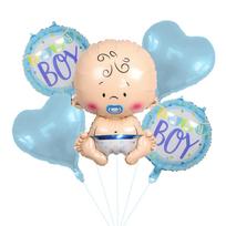 First Birthday Arrangement Baby Shower Baby Aluminum Film Balloon Set Baby Birthday Balloon Decoration 5 Baby Boy Set -1