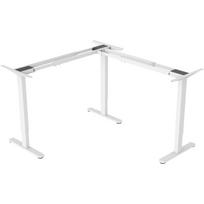 Digitus Electrically height-adjustable table frame, 90° L-shaped, triple motor, 2-step, white