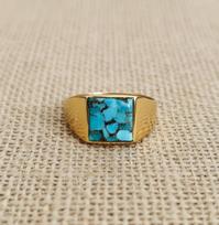 Blue Copper Turquoise Ring, 925 Sterling Silver Ring, Turquoise Signet Ring, Pure Copper Ring, Handmade Unisex Jewelry 4 varis