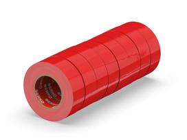 Izoliacinė juosta ERKO 19mm x 20m Raudona 8 vnt. nustatyti, PVC elektros kabelių remontas, labai lankstus ir stipriai klijuojantis