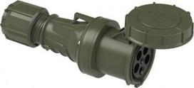 CEE connector 5x63A (3P+N+PE) 6h IP67 POWER TWIST with cap green 235-6.U | 9003399291715