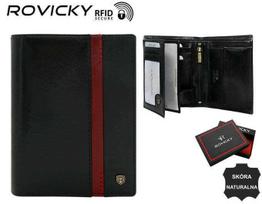 vyriška odinė piniginė n4-rvtp-2978 black-red, One size