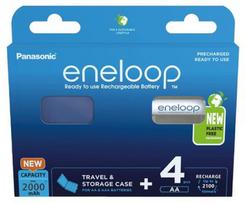 Įkraunamos baterijos PANASONIC ENELOOP AA 2000 mAh 4 szt + langelis (BK-3MCDE/4CP+CASE)