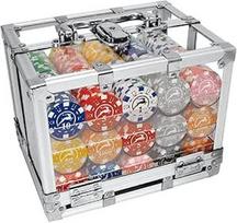Pokerio Žetonų Rinkinys - Modiano 600 vnt 14g su Stovu, Sidabras