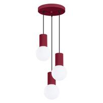 Sollux Lighting pakabinamas šviestuvas Halo 3P, bordo spalvos