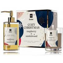 HiSkin Homme Cozy Christmas Raspberry & Saldalwood rinkinys (250 ml. skystas rankų muilas + 150 g. žvakė) - Rinkinys