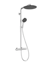 Hansgrohe Raindance Alive S Puro – dušo rinkinys su termostatu, 21x34 cm, 3 srovių tipai, EcoSmart, chromas 24593000