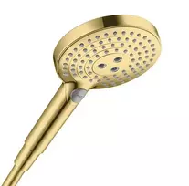 Hansgrohe Raindance Select S – dušo galvutė 120, 3 sroves, EcoSmart, poliruotas auksas 26531990