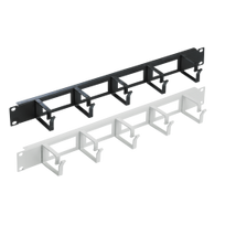 Kabelių sutvarkymo panelė 19" 1U, 5 kilpos, balta