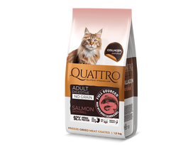 QUATTRO visavertis sausas pašaras suaugusioms jautrioms katėms su lašiša ir kriliu 1.5 kg
