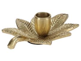 Metalinė žvakidė PALM LEAF, auksinės sp., 5,1 x 12 x 15 cm