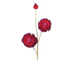 Dirbtinė gėlė ZINNIA, raudonos sp., 9 x 17 x 74 cm, 1 vnt