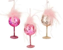 Stiklinis kalėdinis žaisliukas PINK COCKTAIL, 3 rūšys, rožinės sp., 5,5 x 10,5 cm