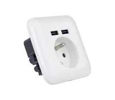 Namų sieninė rozetė su USB FRENCH 250V/16A
