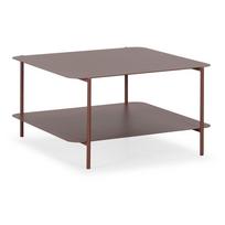 Terakotos spalvos iš metalo kavos staliukas 70x73 cm Beatrix – MOME