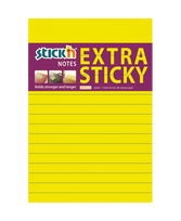 Itin lipnūs lapeliai STICK´N, 150 × 101 mm, su linijomis, 90 lapelių, neoninės geltonos