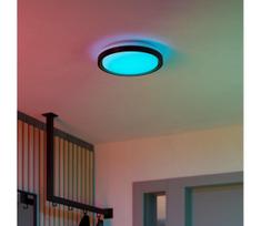 Eglo 300684-LED RGBW dimeriuojamas lubinis šviestuvas MALERAMARA-Z LED/14W/230V juoda/auksinė + su nuotolinio valdymo pultu