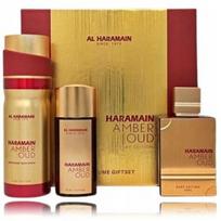 Al Haramain Amber Oud Ruby Edition rinkinys vyrams ir moterims (75 ml. EDP + 30 ml. EDP + 200 ml. purškiamas dezodorantas) - 1 vnt.