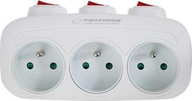 Esperanza ELK307W Electrical Splitter 3 sockets switch White