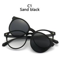 Magnetinis akinių nuo saulės spaustukas ir optinių akinių rėmelis 6 viename Moterims, vyrams arba naktinio matymo daugiafunkciniai akiniai Polarized lens