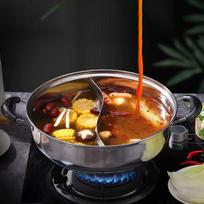 Kinijos Shabu Puodas Indai Lengva Valyti Nešiojama Rankena Padalintas Sriubos Puodas Dvigubo Skonio Karštasis Puodas 26cm brown