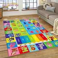 ABC raidžių vaikų ropojimo kilimas ankstyvam ugdymui, animacinis kilimas vaikų žaidimų kambariui, kilimas svetainei, miegamajam, sofai, neslystantis kilimėlis 40x60cm(15x23in)