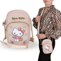 „Hello Kitty“ lininis maišelis, maža rankinė su reguliuojamu dirželiu, mini YOUNG rankinė 17x5x12 cm