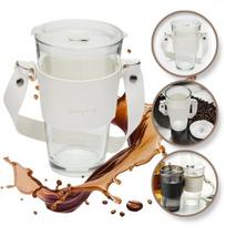 Stiklinė gertuvė su rankena ir šiaudeliu, 450ml