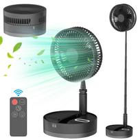 9 colių nešiojamas pastatomas ventiliatorius 10800mAh baterija Type-C įkraunamas osciliuojantis pastatomas ventiliatorius su LED juoda