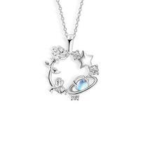 925 prabos sidabro Mažojo princo rožės karoliai - prabangus planetos pakabukas, puiki kalėdinė dovana jai 925 Sterling Silver