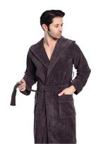 Prabangus vyriškas medvilninis- bambukinis chalatas, Brown, XXL
