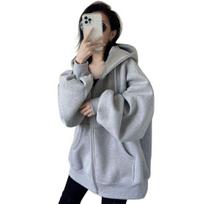 Yousheng Women's Zip Up Hoodies Oversized Long Sleeve Sweatshirt Fleece Lined Hooded Coat with Pockets Casual Fall Outfits L juoda
