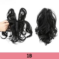 Sintetiniai „pasidaryk pats“ „Claw Ponytail“ plaukų priauginimai pilki juodi plaukai netikra košė moterims kasdieniniam naudojimui 25cm
